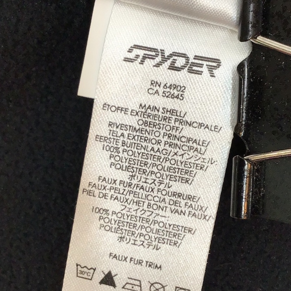 Spyder black zip front hooded jacket NWOT - Picture 10 of 15